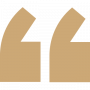 quotation mark icon in beige color on a transparent background
