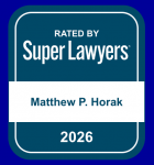Super Lawyers 2026 badge for Matthew P. Horak, recognizing legal excellence and expertise.