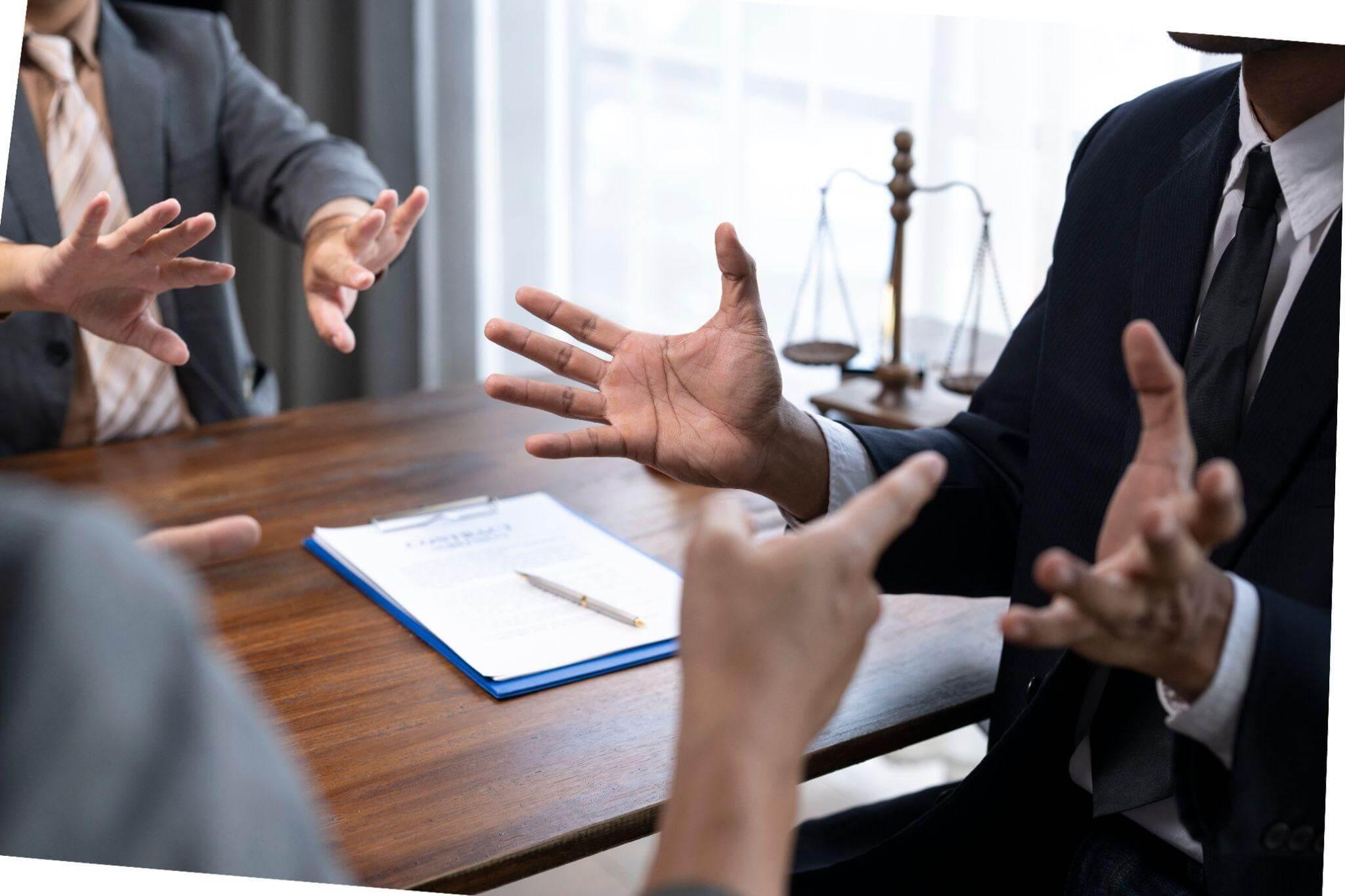 A group of clients consulting with a Texas child support