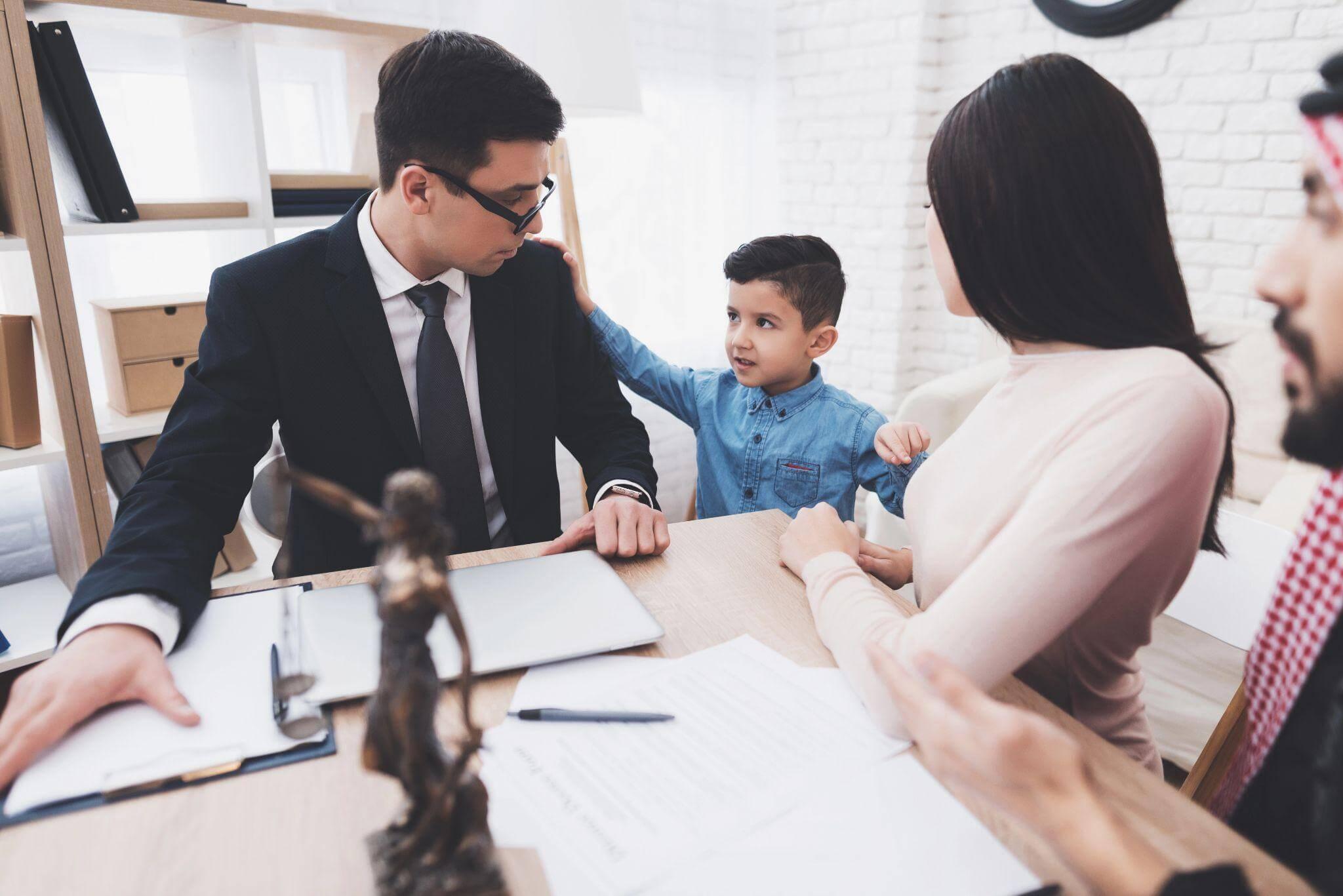 Family with a man, woman, and young boy
